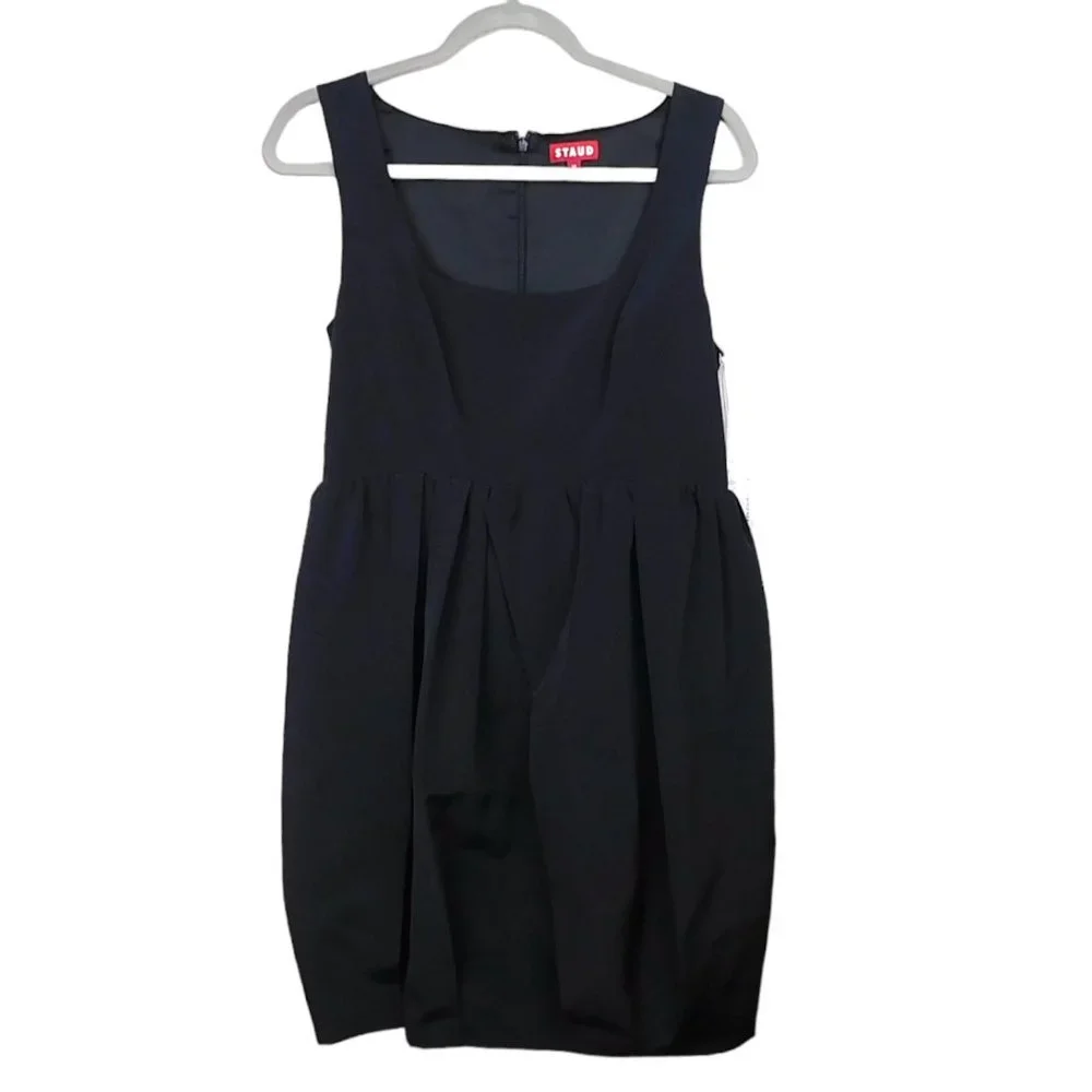 NWT Staud Iris Mini Dress in Black Women's Size 10 - Picture 1 of 6